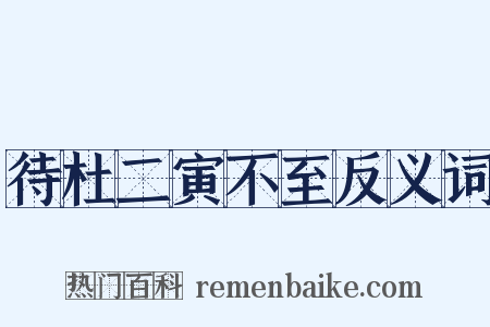 待杜二寅不至反义词是什么意思的图片